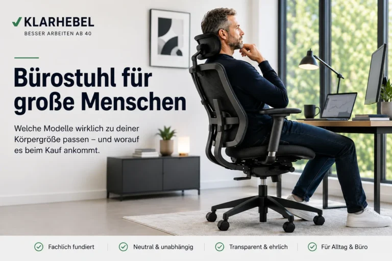 Bürostuhl für große Menschen – ergonomischer Arbeitsplatz von Klarhebel